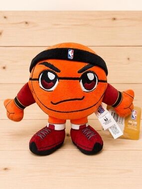 NBA Orange Basketball Plush with Red Shoes and Black Headband